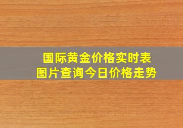 国际黄金价格实时表图片查询今日价格走势