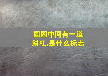 圆圈中间有一道斜杠,是什么标志