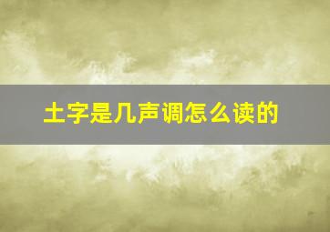 土字是几声调怎么读的