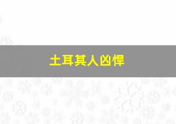 土耳其人凶悍