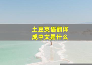 土豆英语翻译成中文是什么