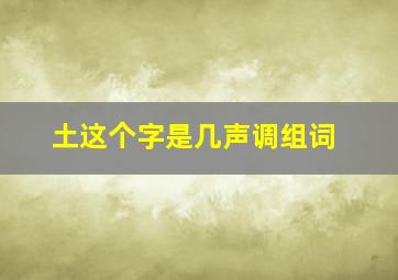 土这个字是几声调组词