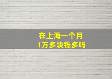 在上海一个月1万多块钱多吗