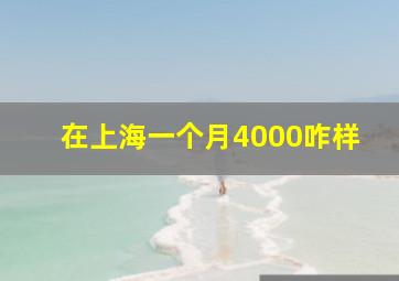 在上海一个月4000咋样