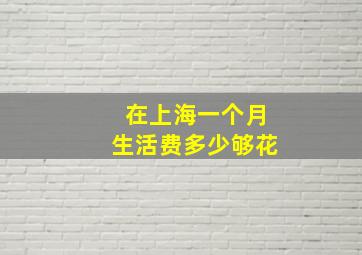 在上海一个月生活费多少够花