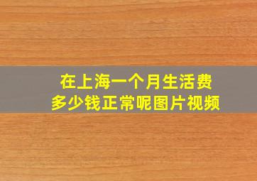 在上海一个月生活费多少钱正常呢图片视频