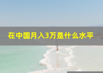 在中国月入3万是什么水平