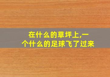 在什么的草坪上,一个什么的足球飞了过来