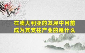 在澳大利亚的发展中目前成为其支柱产业的是什么