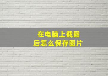 在电脑上截图后怎么保存图片