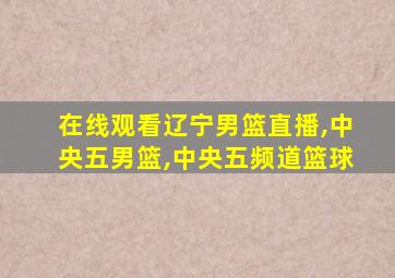 在线观看辽宁男篮直播,中央五男篮,中央五频道篮球