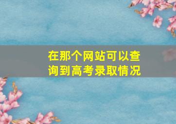 在那个网站可以查询到高考录取情况