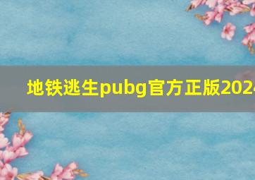 地铁逃生pubg官方正版2024