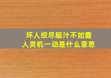 坏人绞尽脑汁不如蠢人灵机一动是什么意思