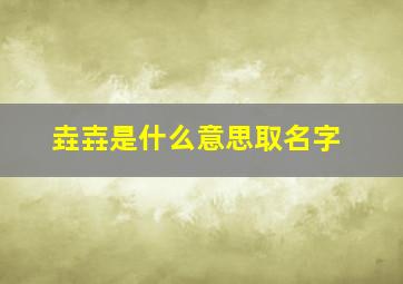 垚壵是什么意思取名字