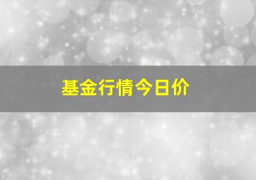 基金行情今日价