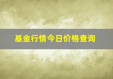 基金行情今日价格查询