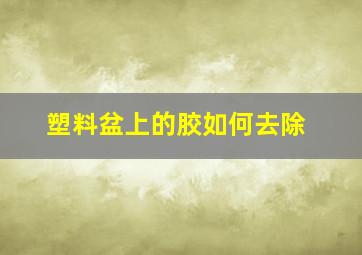 塑料盆上的胶如何去除