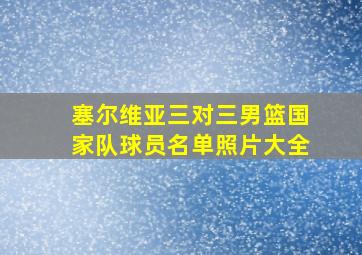 塞尔维亚三对三男篮国家队球员名单照片大全