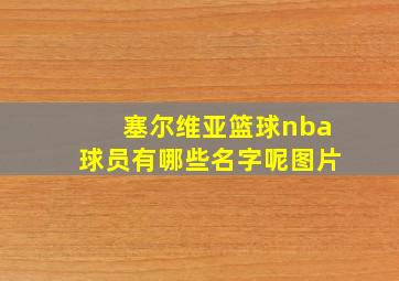 塞尔维亚篮球nba球员有哪些名字呢图片