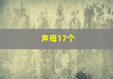 声母17个