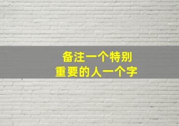 备注一个特别重要的人一个字