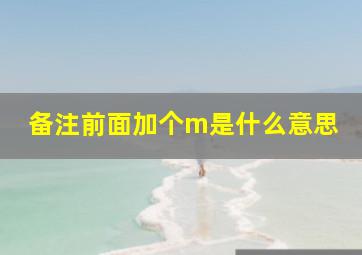 备注前面加个m是什么意思