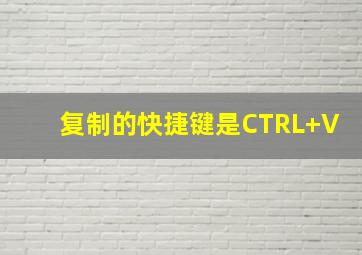 复制的快捷键是CTRL+V