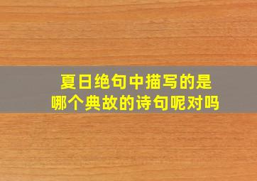 夏日绝句中描写的是哪个典故的诗句呢对吗