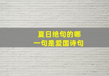 夏日绝句的哪一句是爱国诗句