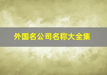 外国名公司名称大全集