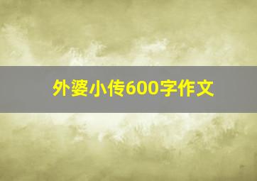 外婆小传600字作文