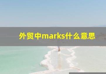 外贸中marks什么意思