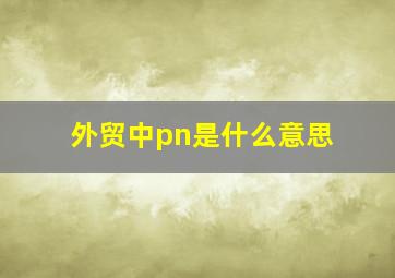 外贸中pn是什么意思