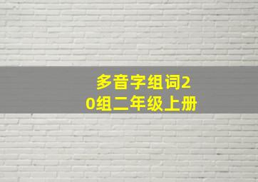 多音字组词20组二年级上册