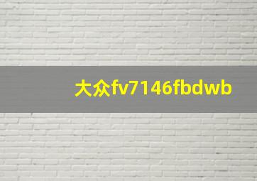 大众fv7146fbdwb