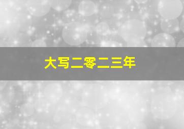 大写二零二三年