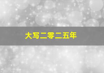 大写二零二五年