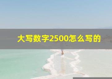 大写数字2500怎么写的