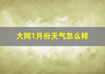 大同1月份天气怎么样