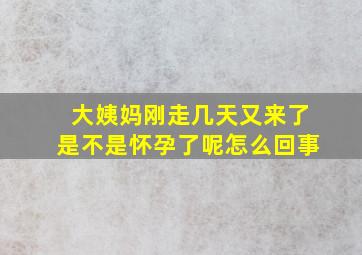 大姨妈刚走几天又来了是不是怀孕了呢怎么回事