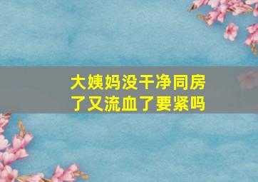 大姨妈没干净同房了又流血了要紧吗