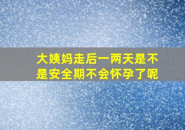 大姨妈走后一两天是不是安全期不会怀孕了呢