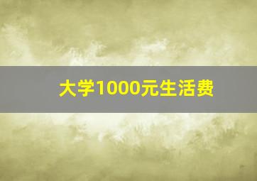 大学1000元生活费