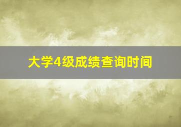 大学4级成绩查询时间