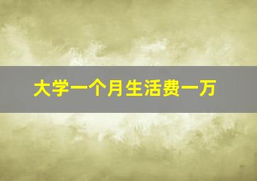 大学一个月生活费一万