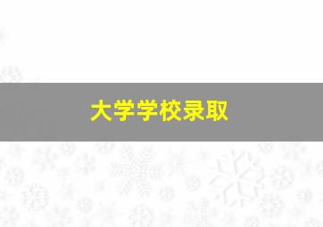 大学学校录取