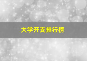 大学开支排行榜