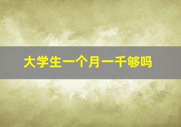 大学生一个月一千够吗