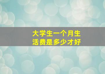 大学生一个月生活费是多少才好